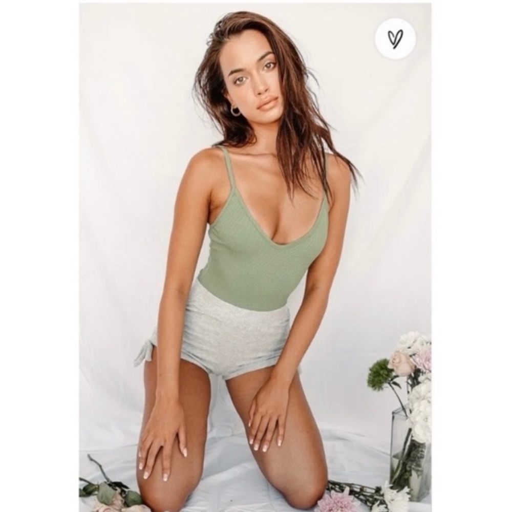 Sea foam green ribbed bodysuit